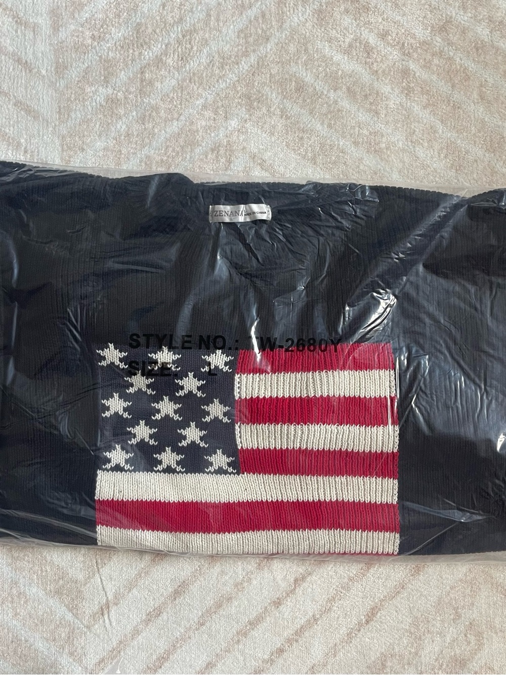 Zenana American Flag Knit Sweater – Black 🇺🇸 - Picture 2 of 2